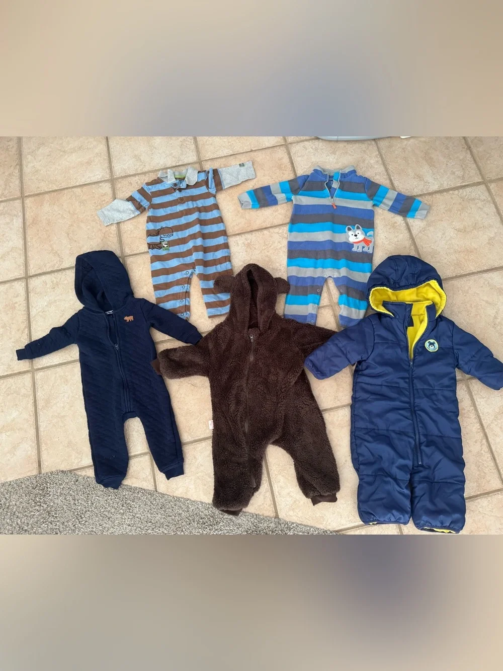 Bundle Lot 12 Month Baby Boy Winter One Piece Outfit Waterproof Long Sleeve Snow